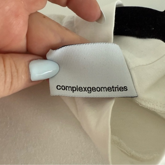 Complex Geometries white asymmetric draped cotton sleeveless top - One Size - Picture 5 of 5